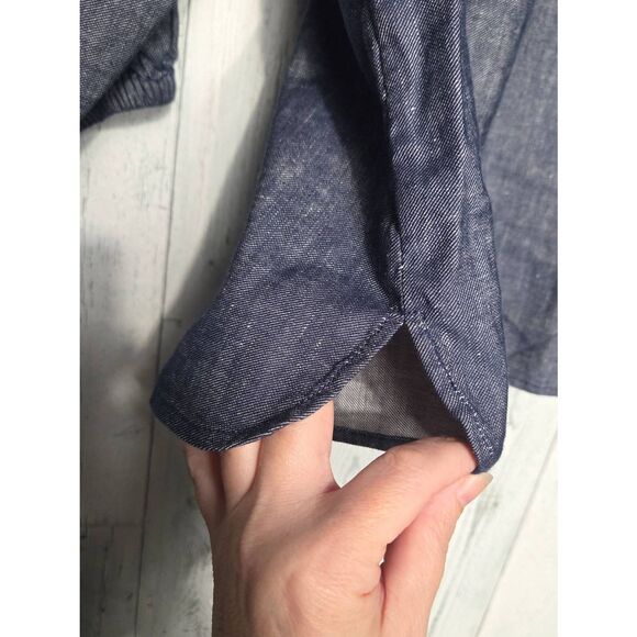 Ann Mashburn Oversized Mature Lagenlook Coastal Cowgirl Chambray Top Sz. S - Picture 6 of 6